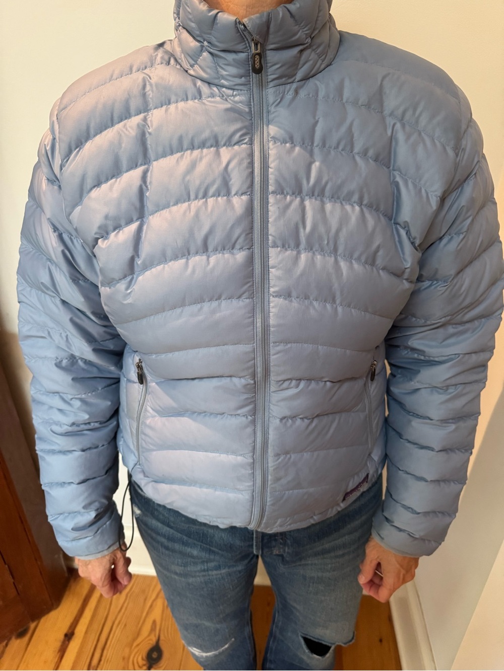Patagonia Light Blue Quilted Puffer Jacket sz small